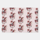 Whimsical Carousel Horse Image Pattern Inpakpapier Vel (Voorkant 3)