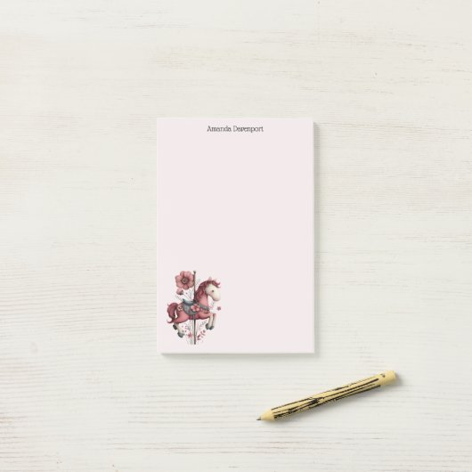 Whimsical Carousel Horse Image Post-it® Notes (Op bureau)