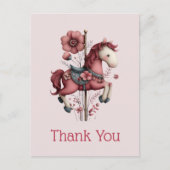 Whimsical Carousel Horse Image Thank You Briefkaart (Voorkant)