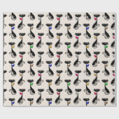 Whimsical Cartoon Cat Pattern Cadeaupapier (Vlak)