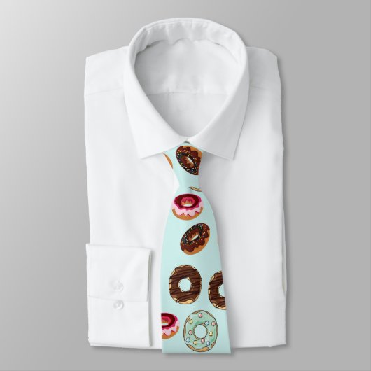 Whimsical Cartoon Donut Pattern Stropdas (Gebonden)