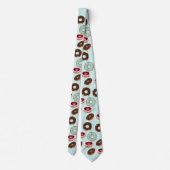 Whimsical Cartoon Donut Pattern Stropdas (Achterkant)