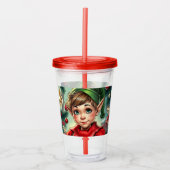 Whimsical Cartoon Elf | Christmas Acryl Drinkbeker (Voorkant)