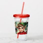Whimsical Cartoon Elf | Christmas Acryl Drinkbeker (Achterkant)