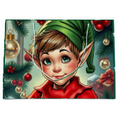 Whimsical Cartoon Elf | Christmas Groot Cadeauzakje (Voorkant)