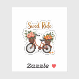 Whimsical Cartoon Fiets Sticker