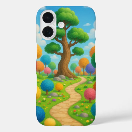 Whimsical Cartoon Forest Path met regenboogbomen - Case-Mate iPhone Case (Achterkant)