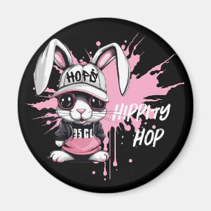Whimsical Cartoon Hip Hop Bunny Magneet