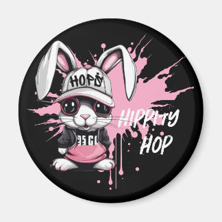Whimsical Cartoon Hip Hop Bunny Magneet