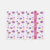 Whimsical Cartoon Ownership Fleece Blanket (Voorkant (Horizontaal))