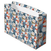 Whimsical cartoon sneeuwpoppen groot cadeauzakje (Achterkant Gekanteld)