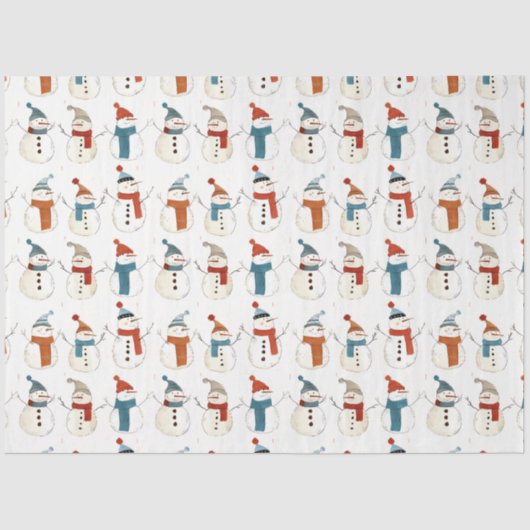 Whimsical cartoon sneeuwpoppen tissuepapier (Voorkant)