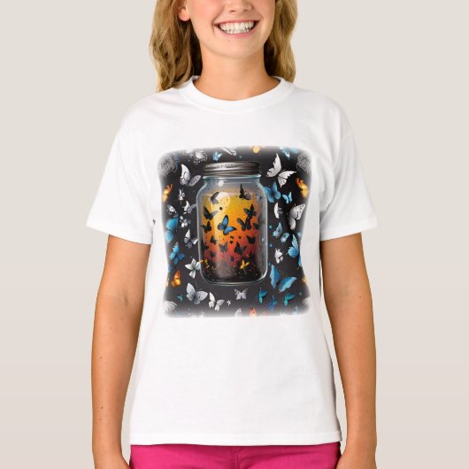 Whimsical Cartoon vlinder T-shirt Design (Voorkant)