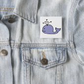 Whimsical Cartoon Whale Vierkante Button 5,1 Cm (In situ)