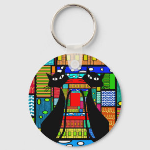 Whimsical Cat Art Gifts Sleutelhanger