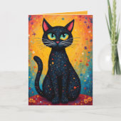 Whimsical Cat Blank DIY Tekst Kaart (Voorkant)