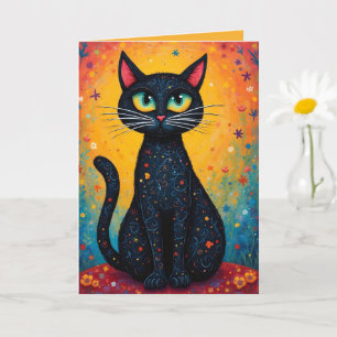 Whimsical Cat Blank DIY Tekst Kaart