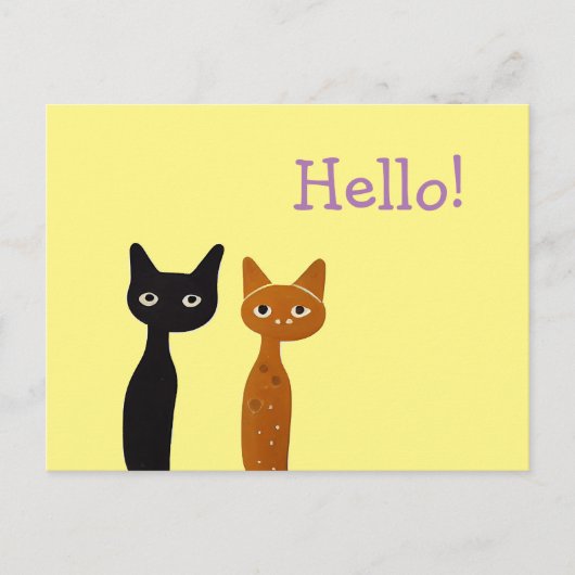 Whimsical Cat Briefkaart (Voorkant)