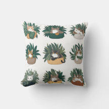 Whimsical Cat en Plant Combo Sierkussennen