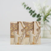 Whimsical Cat Harpist – Postcard Briefkaart (Staand voorkant)