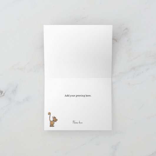 Whimsical Cat Hartelijk dank Bedankkaart (Binnen)