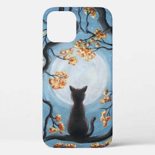 Whimsical Cat in Tree Full Moon Painting Case-Mate iPhone Case (Achterkant)