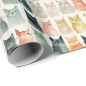 Whimsical Cat Lovers Gift Wrap Paper Cadeaupapier (Rol Hoek)