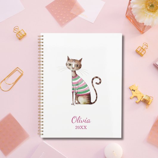Whimsical Cat Mom Schattigee Waterverf aangepaste Planner