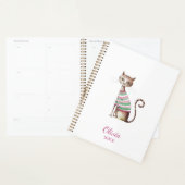 Whimsical Cat Mom Schattigee Waterverf aangepaste Planner (Display)