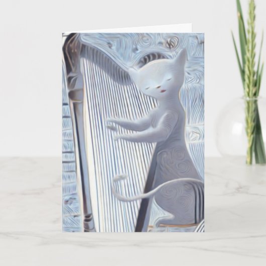 Whimsical Cat Music – Greeting Card Kaart (Voorkant)