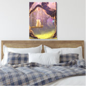Whimsical Cat on a Swing Canvas Print (Insitu (Slaapkamer))