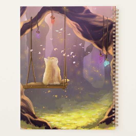 Whimsical Cat on a Swing Planner (Achterkant)