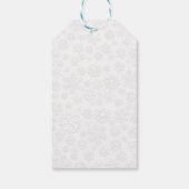 Whimsical Cat Sitting a Teacup Merry Kerstmis Cadeaulabel (Achterkant)