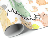 Whimsical Cat-thema inpakpapier - Perfect voor (Rol Hoek)