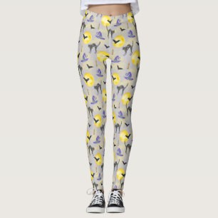 Whimsical Cat & Witch Pet Halloween Leggings