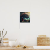 Whimsical Caterpillar en Alice in Wonderland Post Poster (Keuken)