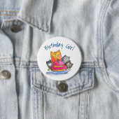 Whimsical Cats met Birthday Cake Ronde Button 7,6 Cm (In situ)