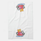 Whimsical Cats met Birthday Cake Theedoek (Verticaal)