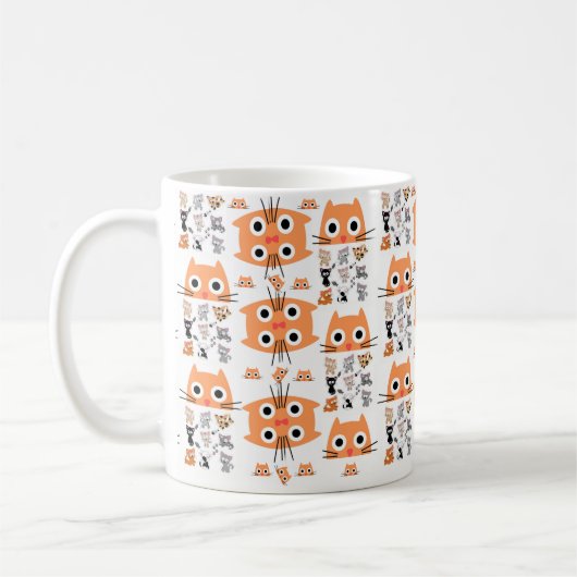 Whimsical Cats Pastel Stripe Mok (Links)