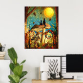 Whimsical Cats Poster (Thuiskantoor)