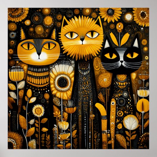 Whimsical Cats Poster (Voorkant)
