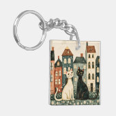Whimsical Cats Sleutelhanger (Voorkant Links)