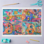 Whimsical Cats voor Scrapbooking Mixed Media Tissuepapier (Craft)
