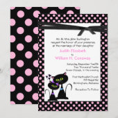 Whimsical Cats Wedding Invitation Kaart (Voorkant / Achterkant)