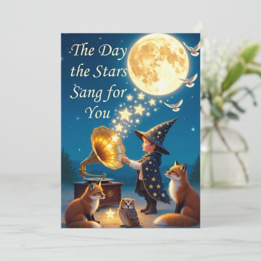 Whimsical Celestial Birthday Card: Enchanted Folk (Staand voorkant)