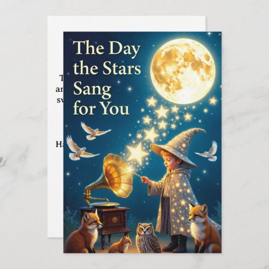 Whimsical Celestial Birthday Card: Enchanted Folk (Voorkant / Achterkant)