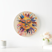 Whimsical Celestial Sun Grote Klok (Huis)