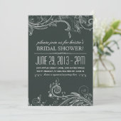 Whimsical Chalkboard Invitation Kaart (Staand voorkant)