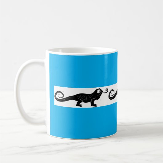 Whimsical Chameleon Design Turquoise Coffee Cup Koffiemok (Links)