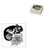 Whimsical Chameleon die op het Hops Monogram klimt Rubberstempel (Gestempeld)